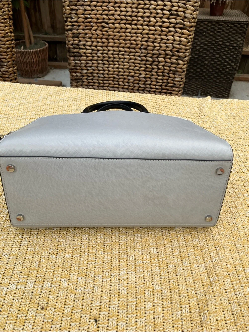 NWOT Kate Spade Madison Satchel Light Platinum Gray & Cream Colorblock + Wallet